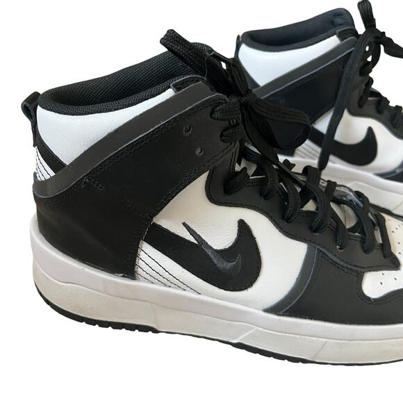 Nike Dunk High Up Panda Black and White Sneakers Size 9.5 - Picture 5 of 9